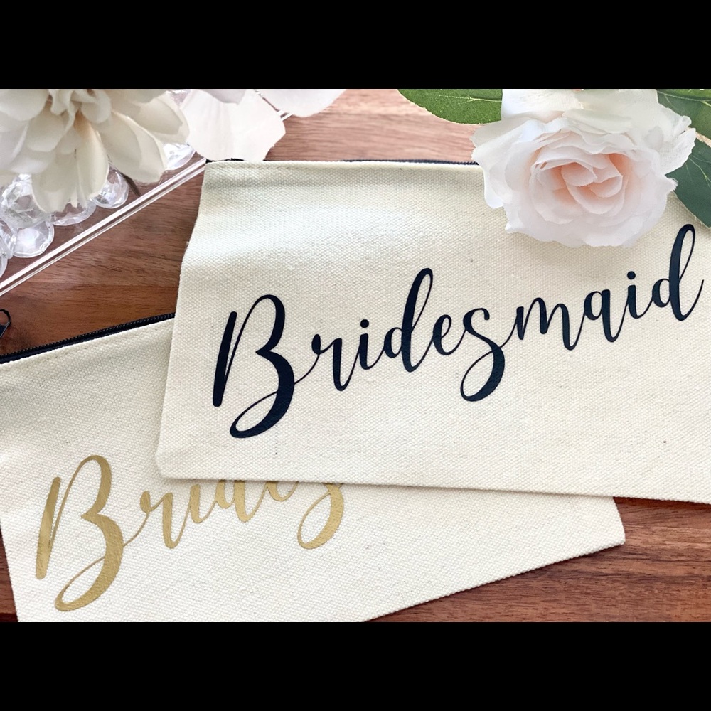 Bridesmaid canvas pouch